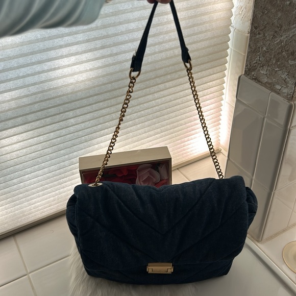 Zara Bags Zara Quilted Denim Maxi Crossbody Bag Poshmark